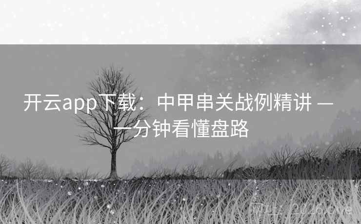 开云app下载：中甲串关战例精讲 — 一分钟看懂盘路